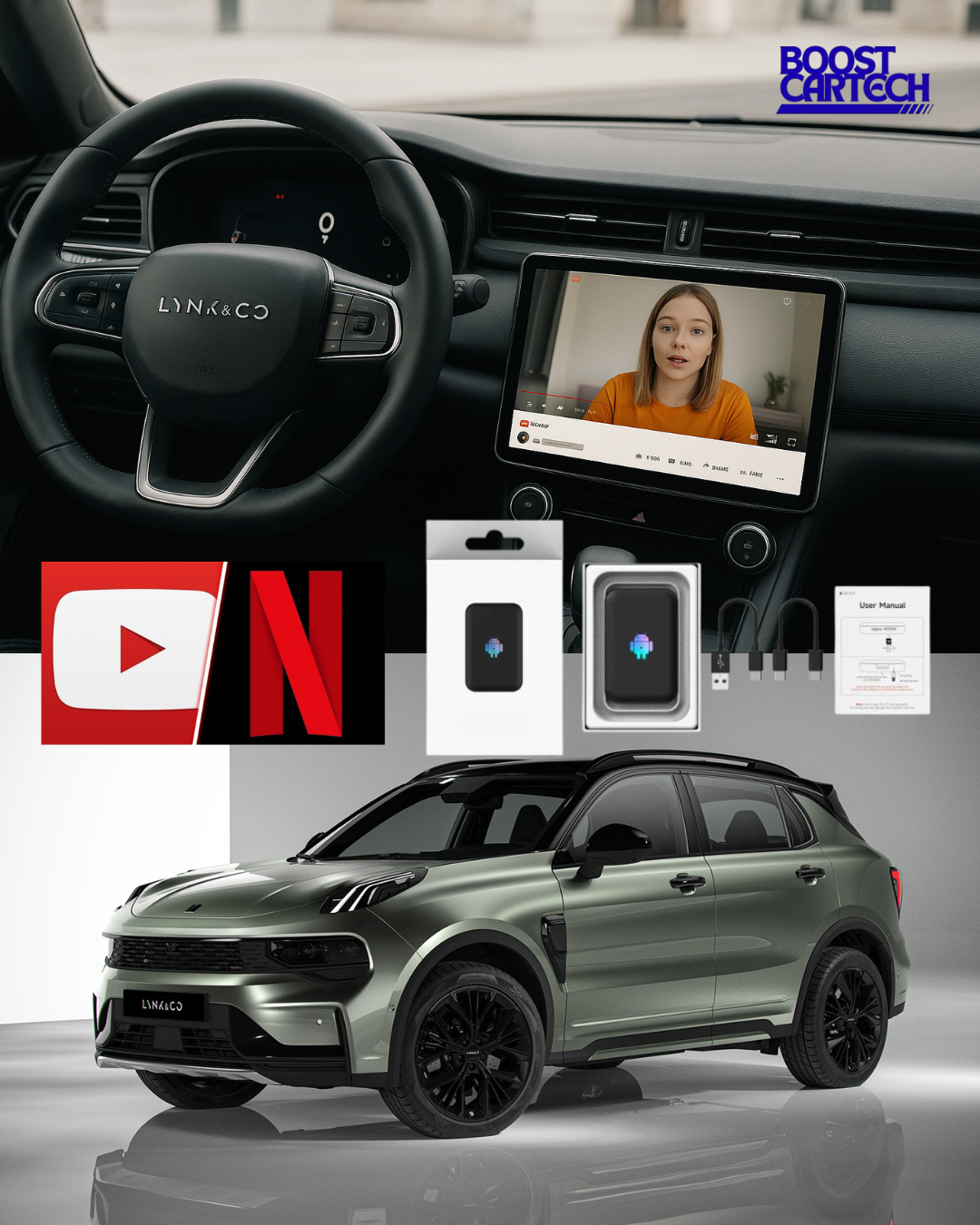 Youtube e Netflix AI-Box per Lynk & Co